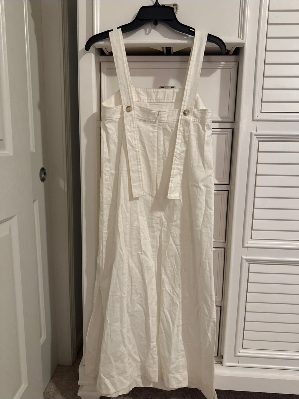 Madewell Cream Linen-Blend Overall Dress View 2